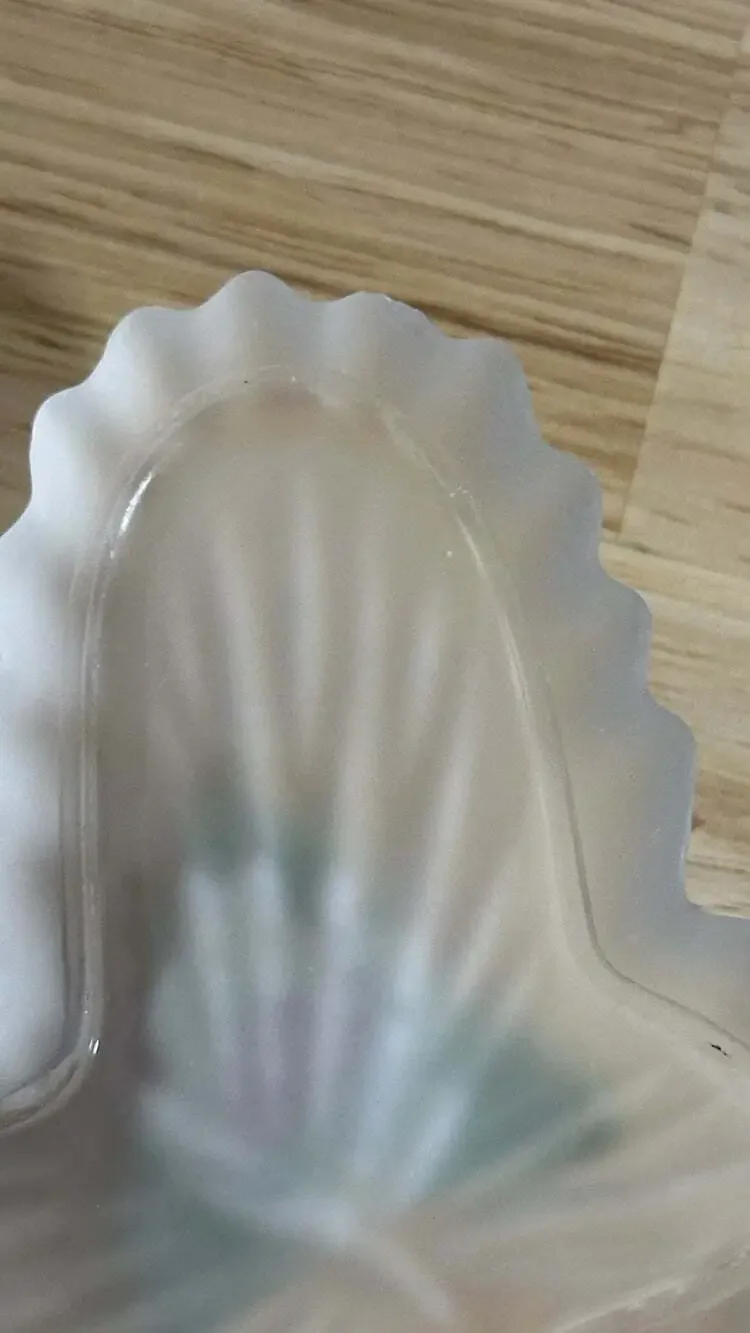 Vintage Frosted Glass Butterfly Dish Trinket Box with Pink Porcelain Rose Lid